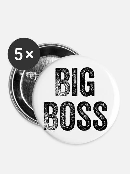 lustiger Chefmanager - Buttons groß 56 mm (5er Pack) - Weiß