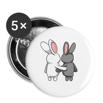 Hasen Süße Häschen - Buttons groß 56 mm (5er Pack) - Weiß - Vorne