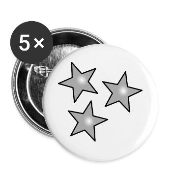 STERN. STERNE. STERN. FEST. JAHRESTAG. WEIHNACHTEN - Buttons groß 56 mm (5er Pack) - Weiß - Vorne