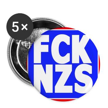 FCK NZS! Nie wieder! - Buttons groß 56 mm (5er Pack) - Weiß - Vorne