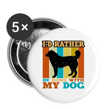Bukowina Schäferhund Liebe Silhouette Retro Sonnenuntergang - Buttons groß 56 mm (5er Pack) - Weiß - Vorne