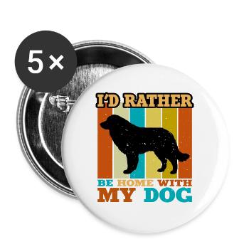 Karst Schäferhund Hund Liebhaber Silhouette Vintage Sonnenuntergang - Buttons groß 56 mm (5er Pack) - Weiß - Vorne