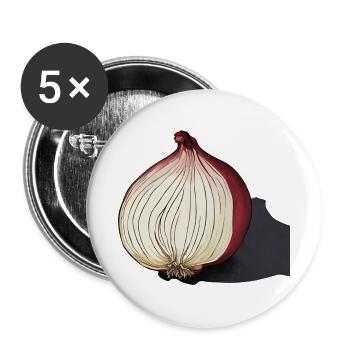 Elegante Rote Zwiebel - Buttons groß 56 mm (5er Pack) - Weiß - Vorne