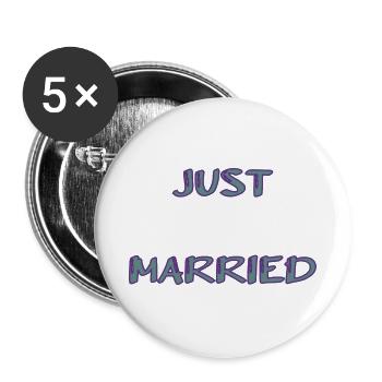 PAAR. ICH HABE GERADE GEHEIRATET. Junggesellinnenabschied. HEILIGER VALENTINSTAG. MARIES - Buttons groß 56 mm (5er Pack) - Weiß - Vorne