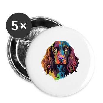 Boykin Spaniel Hunderasse Aquarell Karikatur Kawaii - Buttons groß 56 mm (5er Pack) - Weiß - Vorne