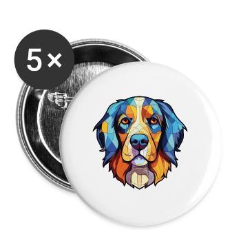Slovensky Kopov Slowakische Hunderasse Aquarellglas - Buttons groß 56 mm (5er Pack) - Weiß - Vorne