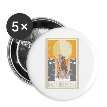 Der Mond Tarotkarte Schamane Wahrsagerei - Buttons groß 56 mm (5er Pack) - Weiß - Vorne