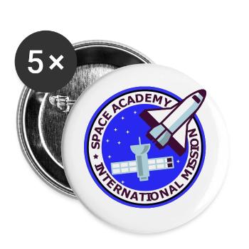 Space Academy International bleu Vintage - Buttons groß 56 mm (5er Pack) - Weiß - Vorne
