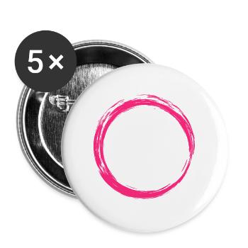 Kreis Symbol Design Rosa - Buttons groß 56 mm (5er Pack) - Weiß - Vorne