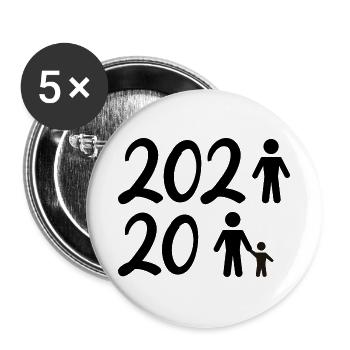 Familie 2021-2022 - Buttons groß 56 mm (5er Pack) - Weiß - Vorne