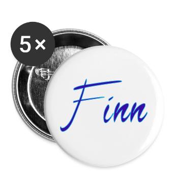 Name Finn - Buttons groß 56 mm (5er Pack) - Weiß - Vorne