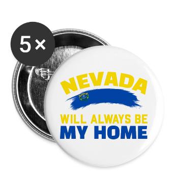 Nevada wird immer meine Heimat sein USA Amerika Ne - Buttons groß 56 mm (5er Pack) - Weiß - Vorne