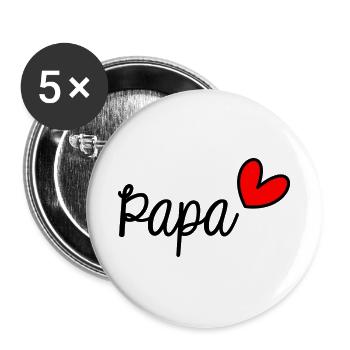 VATERTAG. ALLES GUTE ZUM GEBURTSTAG, PAPA. PAPA. ALLES GUTE ZUM GEBURTSTAG! - Buttons groß 56 mm (5er Pack) - Weiß - Vorne