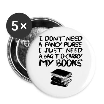 Bookbag - Buttons groß 56 mm (5er Pack) - Weiß - Vorne