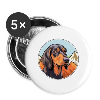 Andalusischer Jagdhund Rasse Cartoon Kawaii Watercol - Buttons groß 56 mm (5er Pack) - Weiß - Vorne