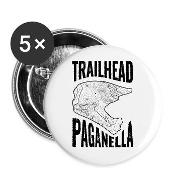 Mountainbike T-Shirt Trailhead Paganella - Buttons groß 56 mm (5er Pack) - Weiß - Vorne