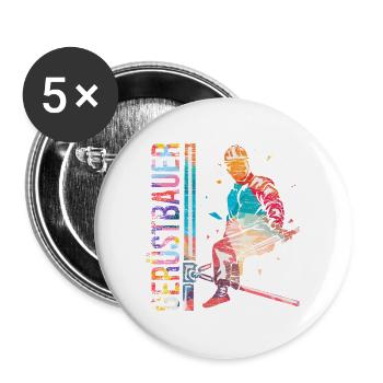 Kühner Gerüstbauer Höhenarbeit - Buttons groß 56 mm (5er Pack) - Weiß - Vorne