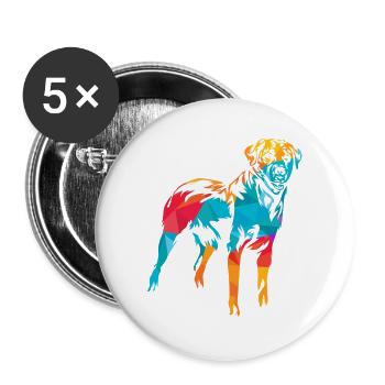 Furchtloser Hirtenhund Anatoliens - Buttons groß 56 mm (5er Pack) - Weiß - Vorne
