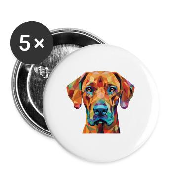 Rhodesian Ridgeback Hunderasse buntes Aquarell - Buttons groß 56 mm (5er Pack) - Weiß - Vorne