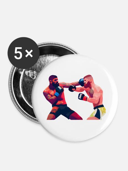 MMA Kampfzone - Buttons groß 56 mm (5er Pack) - Weiß