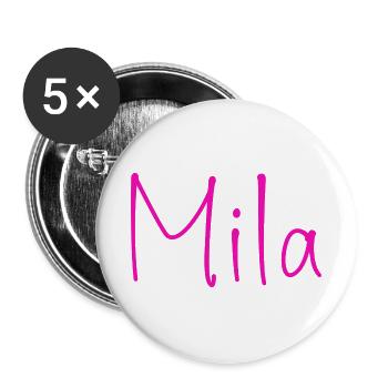 Mila Neon Script - Buttons groß 56 mm (5er Pack) - Weiß - Vorne