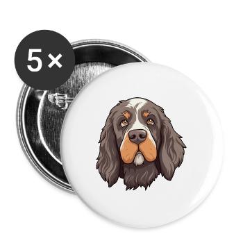 Portugiesischer Wachhund Rasse Cartoon Kawaii Illus - Buttons groß 56 mm (5er Pack) - Weiß - Vorne