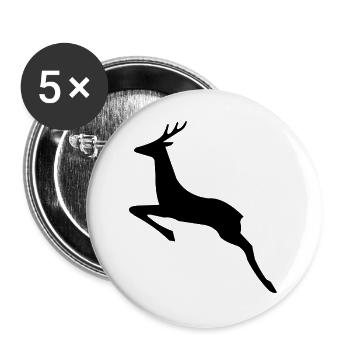 Springender Bock - Buttons groß 56 mm (5er Pack) - Weiß - Vorne