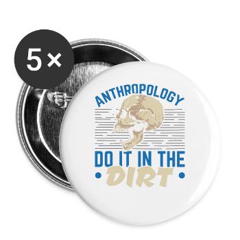 Anthropologie Im Dreck arbeiten Anthropologe - Buttons groß 56 mm (5er Pack) - Weiß - Vorne