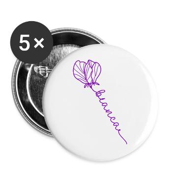 Bianca Herzballon mit Liebeslinie - Buttons groß 56 mm (5er Pack) - Weiß - Vorne