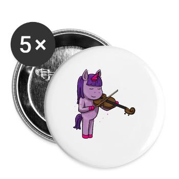 Bratschist Einhorn Violist Violaspieler Bratsche - Buttons groß 56 mm (5er Pack) - Weiß - Vorne