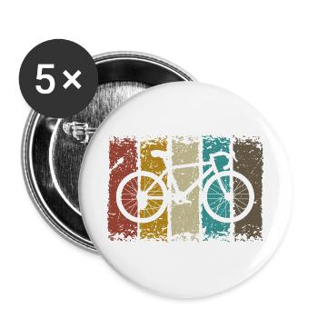 Fahrrad - Buttons groß 56 mm (5er Pack) - Weiß - Vorne