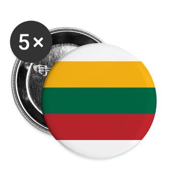 Litauen - Buttons groß 56 mm (5er Pack) - Weiß - Vorne
