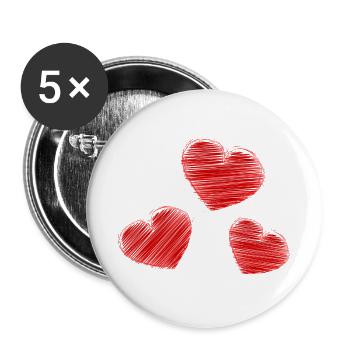 RUHESTAND. ALLES GUTE FÜR DEN RUHESTAND. ALLES GUTE FÜR DEN RUHESTAND. HERZ - Buttons groß 56 mm (5er Pack) - Weiß - Vorne