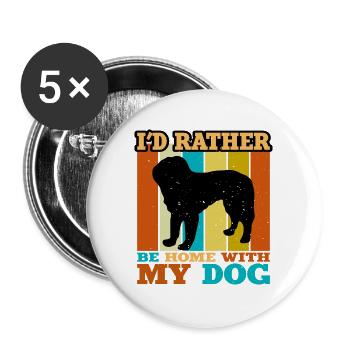 Bosnischer grobhaariger Hund Hund Silhouette Retro - Buttons groß 56 mm (5er Pack) - Weiß - Vorne