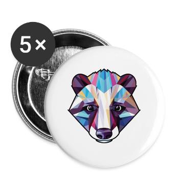 Dachs Buntes Aquarell Tier Haustier Illustration - Buttons groß 56 mm (5er Pack) - Weiß - Vorne