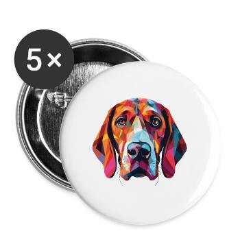 Bruno Jura Hund Rasse Aquarell Illustration - Buttons groß 56 mm (5er Pack) - Weiß - Vorne