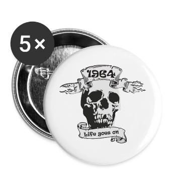 1964 - Buttons groß 56 mm (5er Pack) - Weiß - Vorne