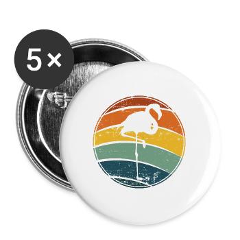 Flamingo - Buttons groß 56 mm (5er Pack) - Weiß - Vorne