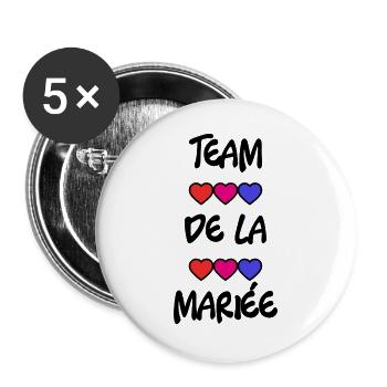 ICH HABE GERADE GEHEIRATET. Junggesellinnenabschied. VALENTINSTAG. PAAR - Buttons groß 56 mm (5er Pack) - Weiß - Vorne