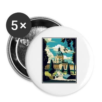 Melk Austria Vintage Reiseposter WPA Souvenir - Buttons groß 56 mm (5er Pack) - Weiß - Vorne