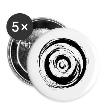 Wirbelwind Kreis Tornado von innen - Buttons groß 56 mm (5er Pack) - Weiß - Vorne