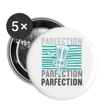 Parfection Disc Golf Frolf Freizeit-Werfer - Buttons groß 56 mm (5er Pack) - Weiß - Vorne