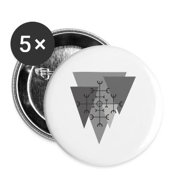 Symbol Protection Sicherheit Schutz - Buttons groß 56 mm (5er Pack) - Weiß - Vorne