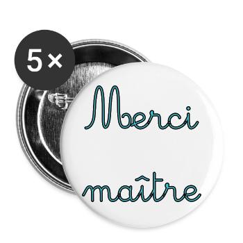 MEISTER. VIELEN DANK. DANKE, MEISTER. MEISTER. MEISTER-GESCHENK - Buttons groß 56 mm (5er Pack) - Weiß - Vorne