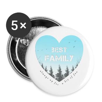 best family - Buttons groß 56 mm (5er Pack) - Weiß - Vorne