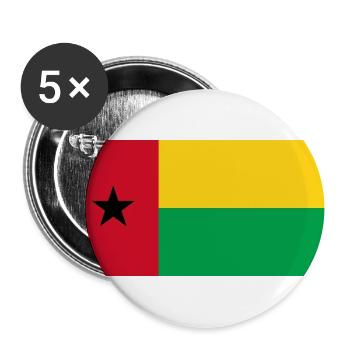 Guinea-Bissau - Buttons groß 56 mm (5er Pack) - Weiß - Vorne