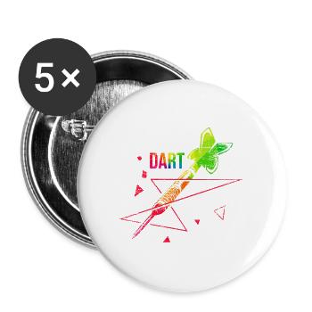 Pfeilschneller Dartpfeil Ligaspieler - Buttons groß 56 mm (5er Pack) - Weiß - Vorne