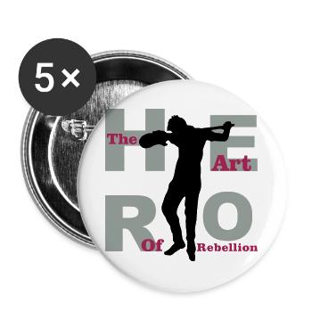 hero guitar - Buttons groß 56 mm (5er Pack) - Weiß - Vorne