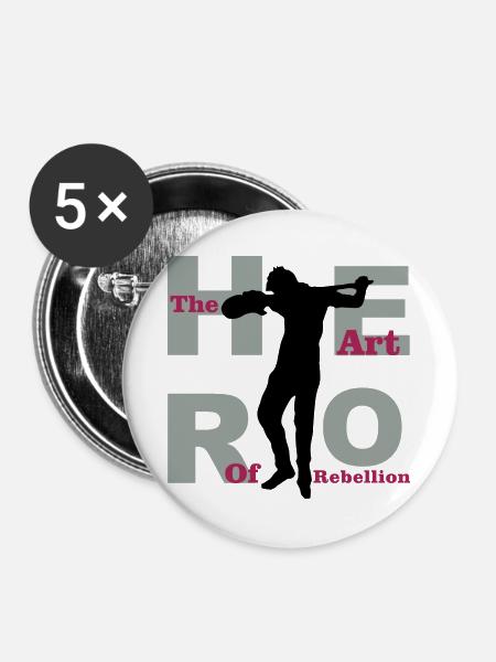 hero guitar - Buttons groß 56 mm (5er Pack) - Weiß