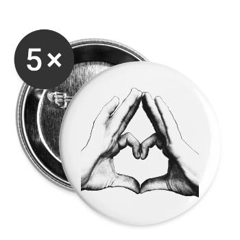SO MUCH LOVE - Hands - Buttons groß 56 mm (5er Pack) - Weiß - Vorne